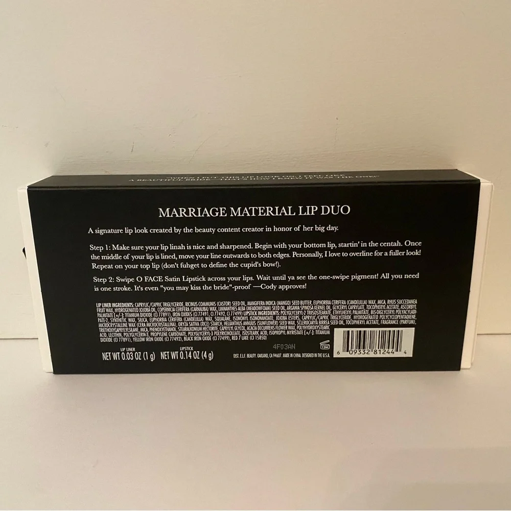 e.l.f. Cosmetics x Mikayla “Marriage Material Lip Duo” NEW IN BOX Limited Ed